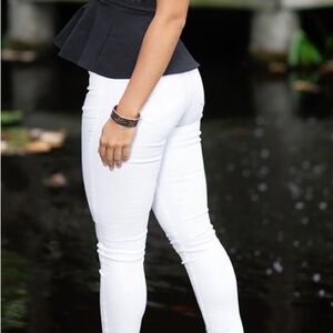 LOFT Women's High Rise White Jeans